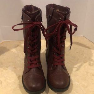 Wanted Fur Lined Combat Boots with Foldover Option